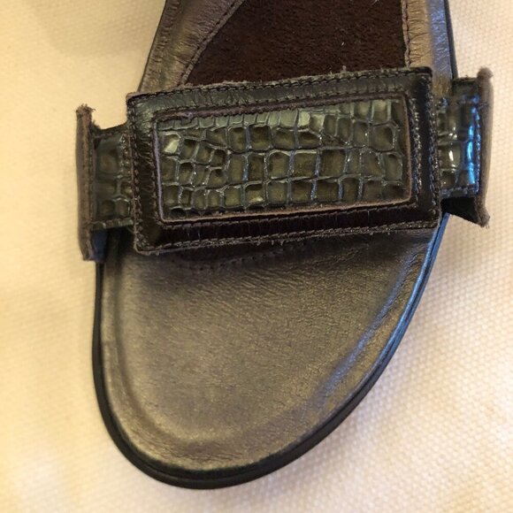 NEW (NWOT) NAOT Treasure dark brown leather sandals sz 41/10 - Picture 4 of 16